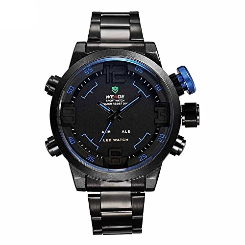 WEIDE Men Military Watch 3ATM LED Digital Analog Dual Time New Sports Quartz Wristwatches 6 Colors Watch