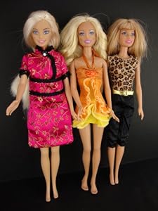 Group of 6 Outfits Very Fashionable Made to Fit the Barbie Doll