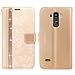 Cellularvilla S6 Active Case, [Stand Feature] Flower Texture Wallet Case [Diamond Jewel] Premium [Bling Luxury] PU Leather Flip Cover [Card Slots] for Samsung Galaxy S6 Active G890 (Golden Bling)