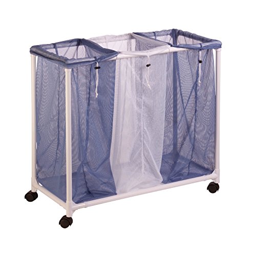 Honey-Can-Do HMP-01629 Mesh Laundry Sorter, Rolling, 3-Bag