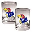 Kansas Jayhawks NCAA 2pc Rocks Glass Set by Great American Products
