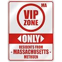 VIP ZONE " ONLY RESIDENTS FROM METHUEN " PARKING SIGN USA CITY MASSACHUSETTS