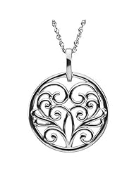 14K White Gold Circle Pendant with Chain -- LIFETIME WARRANTY
