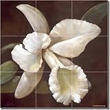 IMAGE OF White Orchid by Wilder Rich - Flower Floral Ceramic Tile Mural 12.75