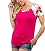 Shopglamla Short Sleeves Contrast Print Raglan Top. Made in USA