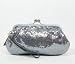 Coach Occasion Sequin Large Wristlet Silver Handbag Purse 44475 - Coach 44475SLV