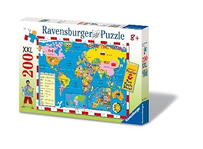 Ravensburger World Map - 200 Piece Discover & Learn Puzzle