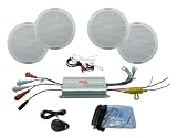 Pyle PLMRKT4A 4-Channel Waterproof MP3/iPod Amplified 6.5-Inch Marine Speaker System
