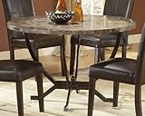 Dining Table with Marble Top in Matte Espresso Finish