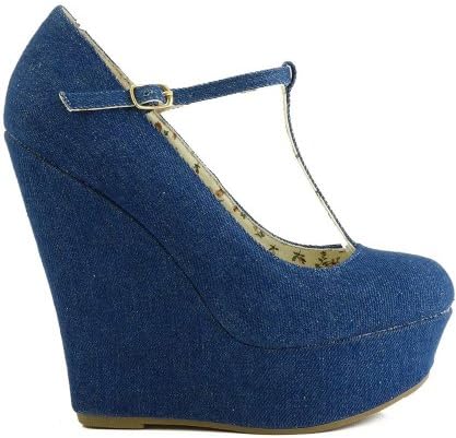 Breckelle Cilo-61W Closed Toe Ankle Strap Suede Platform Wedge LEOPARD (8)