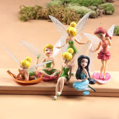 1 Set Cake Toppers Cute Tinker Bell Fairies Princess Action Figures PVC Doll Toy