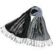 100% Viscose Double-sided Large Flowers Fringed Long Scarf Shawl - Brown