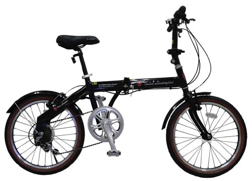 トニーノランボルギーニ 20型 アルミ折りたたみ自転車 【パンクしないタイヤ e-core仕様】 ブラック LBG-206AL-EC