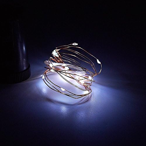 2M 20 LED AA Battery Powered Flexible LED Strings Copper String Wire Light Starry Fairy String Lights Mini LED Strands Lights For Bicycle Wheel Lighting - Cool White
