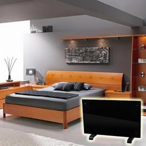 Top of line 1000w GLOWMASTER BLACK GLASS FREE STANDING WALL MOUNTED PORTABLE ELECTRIC PANEL HEATER
