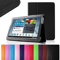 Fintie (Black) Slim Fit Folio Case Cover for Samsung Galaxy Tab 2 10.1 inch Tablet