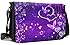 Meffort Inc 17 17.3 Inch Laptop / Notebook Padded Compartment Shoulder Messenger Bag with Shoulder Pad - Purple Flower Heart Butterfly