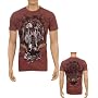 "Ring of Fire" Praying Skeleton Back-to-Back Cotton Adult Mens Fashion T-Shirt