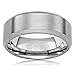 Cavalier Jewelers 8MM Jewelry Grade Stainless Steel Ring Wedding Band with Brushed Top