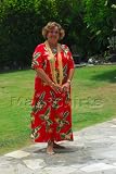 Round Neck Long Dress - Women's Bird of Paradise Display Caftan Kaftan Style Hawaiian Aloha Evening Pullover Dress - Regular & Plus Size