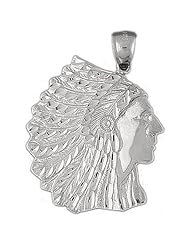 Clevereves 14K White Gold Pendant American Indians 10.4 - Gram(s)