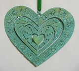 Heart's Delight Original Brass Ornament with Patina Finish for Holidays and all Season Room Decoration Handmade in USA On Sale
