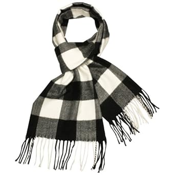 Classy Cashmere Feel Viscose Plaids Tassels Ends Long Scarf - Various Colors