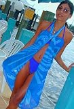 Designer Blue Swirl Pareo Swimsuit Coverup by Jax Couture Collection