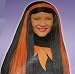 Totally Ghoul - Halloween Neon Orange and Black Color Streaked Witch Wig