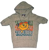 HD30 Little Miss Trouble Junk Food Girls Short Sleeve Juniors Hoodie Womens
