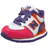 New Balance Infant/Toddler KJ574PPI Sneaker,White/Purple,4 M US Toddler