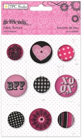 The Paper Company, 2010057, Girlfriends Fabric Buttons