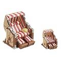 Strandkorb rot-wei� 6,5 x 6,5 x 5 cm