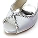 ElegantPark EP11083-IP Women's Peep Toe Stiletto High Heel Rhinestones Satin Evening Pumps Wedding Bridal Shoes