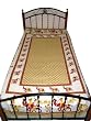 Indian Bedding Khaki Red Camel Print Cotton Bedspread Twin Size Throws