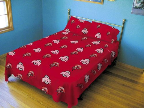 Ohio State Buckeyes Queen Sheet Set Solid From College Covers Queen