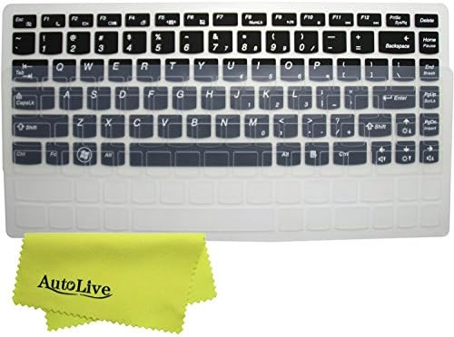 AutoLive TM 2-Pack Translucent Keyboard Cover Skin Protector for Lenovo IdeaPad G40 Y40 Z40 Y400 Y410p Z410 G410 Y470 Z470 Y480 Y480p Z460 Z460A Z480 Z485 Z480 Z465 Z380A Z370 Z360 G485 G480 G475 G470 V485 V480 V470 B470 B475 B480 B490 B4309 M490 M495 Flex 14 Flex 2 (14 inch)(Black+Clear)