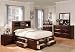 4pc Eastern King Size Bed Contemporary Style Walnut Finish
