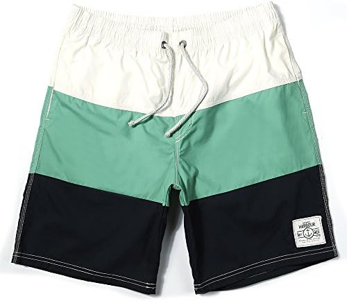 Gailang Summer Mens Stitching Breathable Swimming Trunks Beach Surf Shorts Green S