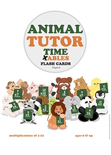 Animal Tutor Time Tables Flash Cards: Digital