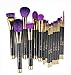 Terrece TZ 15pcs Professional Makeup Brushes with Makeup Brush Bag, including a Washing Brush Silica Glove Scrubber for Cleaning Makeup Brushes