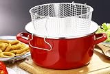 Deep Fryer Pyrex Lid Metal Handles Red