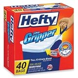 Hefty E82849 13-Gallon The Gripper Tall Kitchen Bags, 40 Count