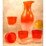 Glass Pitcher With 4 Glass Vintage Juice Pitcher