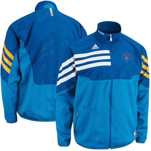 adidas New Orleans Hornets Creole Blue On-Court West Full Zip Jacket (X-Large)