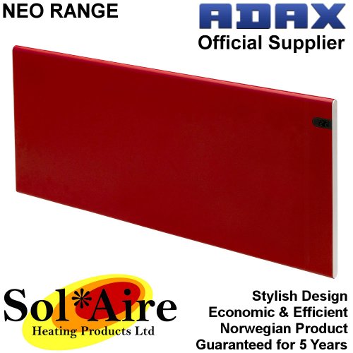 Adax Neo 1400W Radiateur Convecteur électrique, Rouge. Fixation Murale 1400 W Watt
