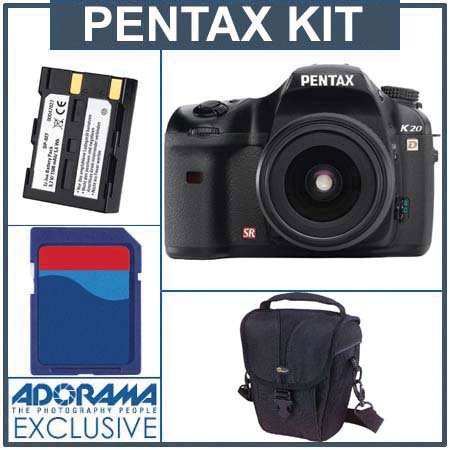 Pentax K20D Digital SLR Camera Kit,W/18-55 LENS with 2 GB SD Memory Card, Spare DL-150 Type Lithium-Ion Rechargeable Battery, Slinger System Bag,