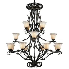 Quoizel EW5016IB Englewood 16 Light Large Foyer Chandelier in Imperial Bronze with Ice... by Quoizel