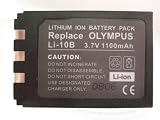 Li10B / Li-10B 3.7V 1100mAh High capacity replacement Li ion Battery for Olympus digital camera models C-70 ZOOM C-7000 C-770 Ultra ZOOM Black CAMEDIA C-470 ZOOM CAMEDIA C-50 ZOOM CAMEDIA C-5000 ZOOM CAMEDIA C-60 ZOOM CAMEDIA C-70 ZOOM CAMEDIA C-760 ULTRA ZOOM CAMEDIA C-765 ULTRA ZOOM CAMEDIA C-770 ULTRA ZOOM CAMEDIA U-15 DIGITAL CAMEDIA U-20 DIGITAL CAMEDIA U-25 DIGITAL CAMEDIA U-30 DIGITAL CAMEDIA U-40 DIGITAL CAMEDIA X-1 CAMEDIA X-2 CAMEDIA X-3 CAMEDIA X-3(JAPAN) CAMEDIA X-500 D-590 IR-500 MJU 10 MJU 20 MJU 300 MJU 400 MJU 410 MJU 800 MJU Ferrari STYLUS 300 STYLUS 400 STYLUS 410 DIGITAL STYLUS 500 STYLUS 600 DIGITAL STYLUS 800 DIGITAL STYLUS C-50 STYLUS U-410 DIGITAL STYLUS Verve 800 U (mju) DIGITAL 500 U DIGITAL 500 U DIGITAL 600 U DIGITAL 800 U-15 DIGITAL U-25 DIGITAL U-30 DIGITAL U-40 DIGITAL Compatible part numbers OLYMPUS 200838 DSY001 DSY001L40 LI-12B OLYMPUSLIB10 APS BC1082 CTA DB-L10 DB-LI10B DELKIN DD/LI-10B DIGIPOWER BP-OL10P DURACELL DRF60RES DROL10 ENERGIZER ER-D500 LENMAR DLO10B DLOM1 MAXELL 770233 POLAROID PR-131DG SAKAR BP-LI10B SANYO DSC-J1 DSC-MZ3 SUNPAK TAI-S115601 VIDPRO ACD219 ACD225