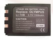 Li10B / Li-10B 3.7V 1100mAh High capacity replacement Li ion Battery for Olympus digital camera models  C-70 ZOOM C-7000 C-770 Ultra ZOOM Black CAMEDIA C-470 ZOOM CAMEDIA C-50 ZOOM CAMEDIA C-5000 ZOOM CAMEDIA C-60 ZOOM CAMEDIA C-70 ZOOM CAMEDIA C-760 ULTRA ZOOM CAMEDIA C-765 ULTRA ZOOM CAMEDIA C-770 ULTRA ZOOM CAMEDIA U-15 DIGITAL CAMEDIA U-20 DIGITAL CAMEDIA U-25 DIGITAL CAMEDIA U-30 DIGITAL CAMEDIA U-40 DIGITAL CAMEDIA X-1 CAMEDIA X-2 CAMEDIA X-3 CAMEDIA X-3(JAPAN) CAMEDIA X-500 D-590 IR-500 MJU 10 MJU 20 MJU 300 MJU 400 MJU 410 MJU 800 MJU Ferrari STYLUS 300 STYLUS 400 STYLUS 410 DIGITAL STYLUS 500 STYLUS 600 DIGITAL STYLUS 800 DIGITAL STYLUS C-50 STYLUS U-410 DIGITAL STYLUS Verve 800 U (mju) DIGITAL 500 U DIGITAL 500 U DIGITAL 600 U DIGITAL 800 U-15 DIGITAL U-25 DIGITAL U-30 DIGITAL U-40 DIGITAL Compatible part numbers OLYMPUS  200838 DSY001 DSY001L40 LI-12B OLYMPUSLIB10  APS BC1082  CTA DB-L10 DB-LI10B  DELKIN DD/LI-10B  DIGIPOWER BP-OL10P  DURACELL DRF60RES DROL10  ENERGIZER ER-D500  LENMAR DLO10B DLOM1  MAXELL 770233  POLAROID PR-131DG  SAKAR BP-LI10B  SANYO DSC-J1 DSC-MZ3  SUNPAK TAI-S115601 VIDPRO ACD219 ACD225